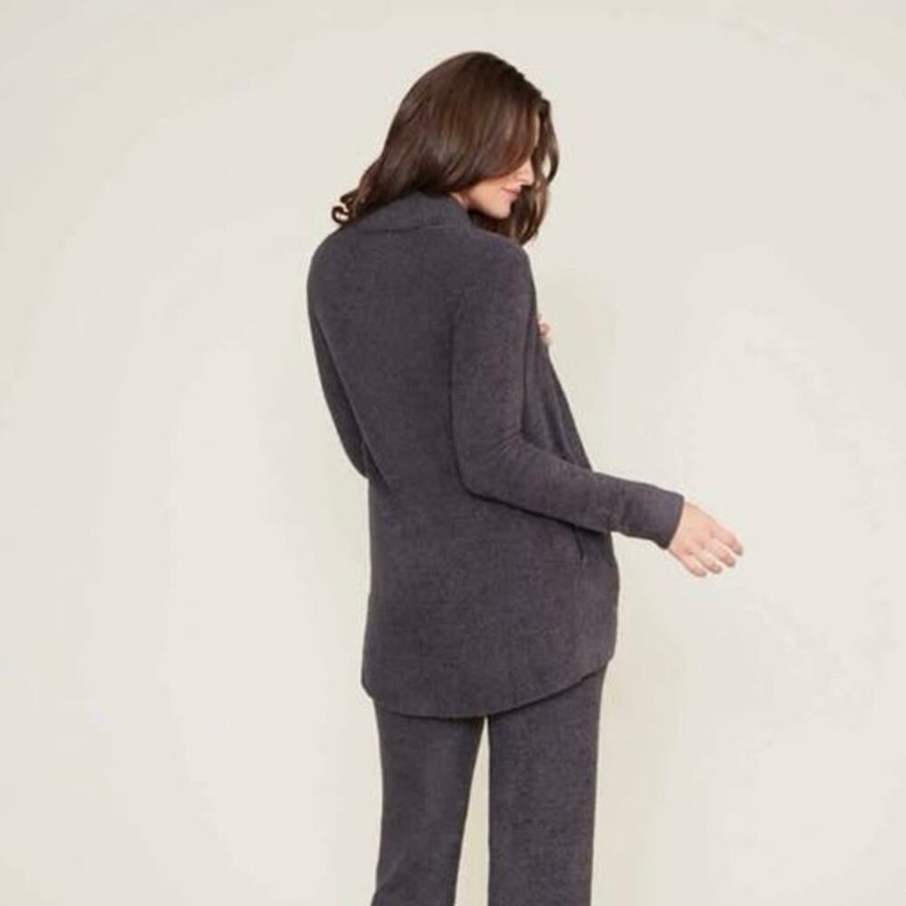 BAREFOOT DREAMS STYLE 452 Women's Med Rounded Circle Cardigan Sweater Charcoal - Picture 7 of 14